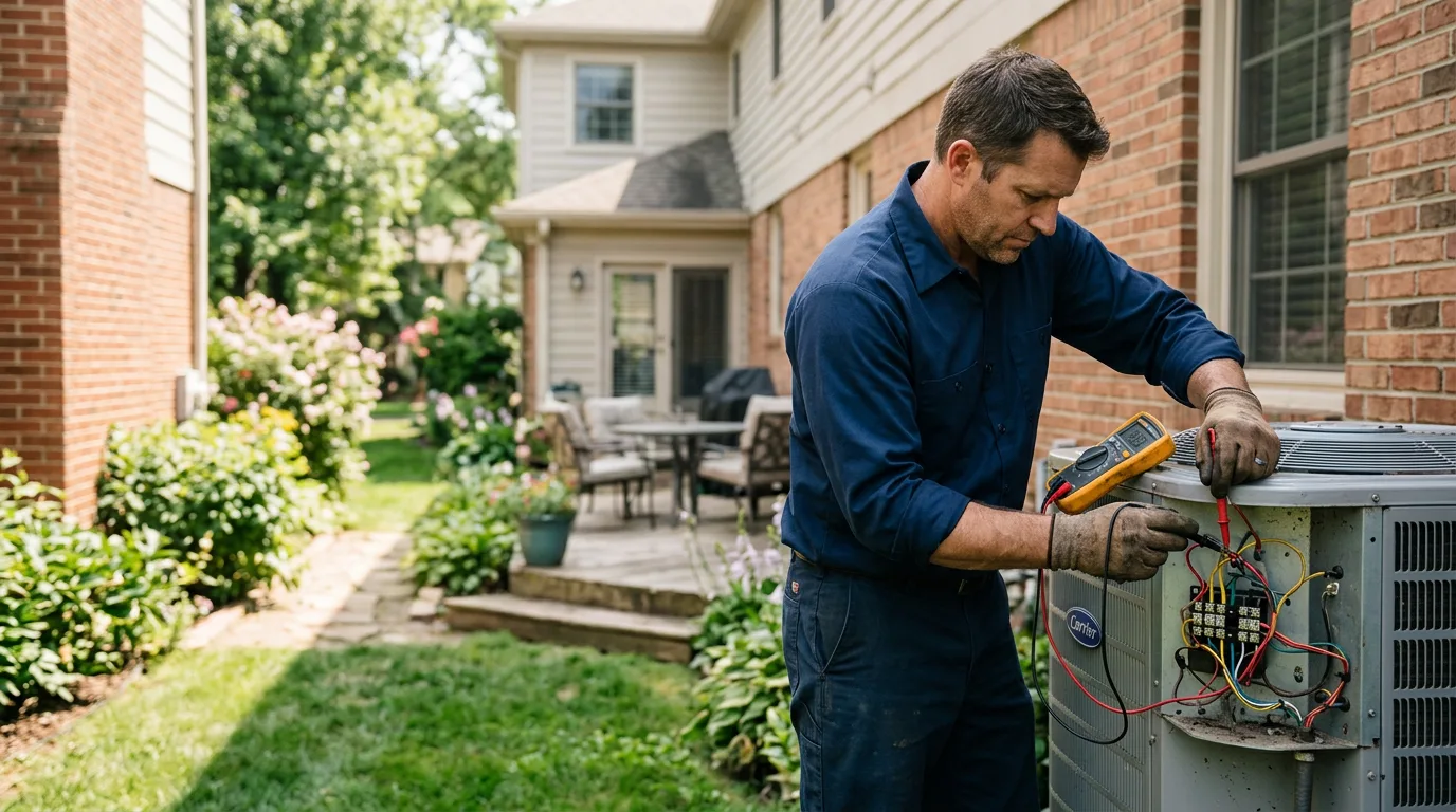 HVAC technician working near Connerville, OK